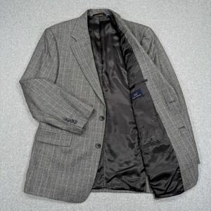 Brooks Brothers 346 Blazer Sz 44 Reg Gray Wool‎ Cashmere Houndstooth Sport Coat